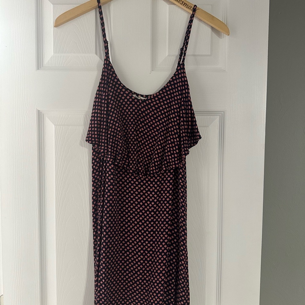 Billabong Blue and White Ruffled Mini Dress